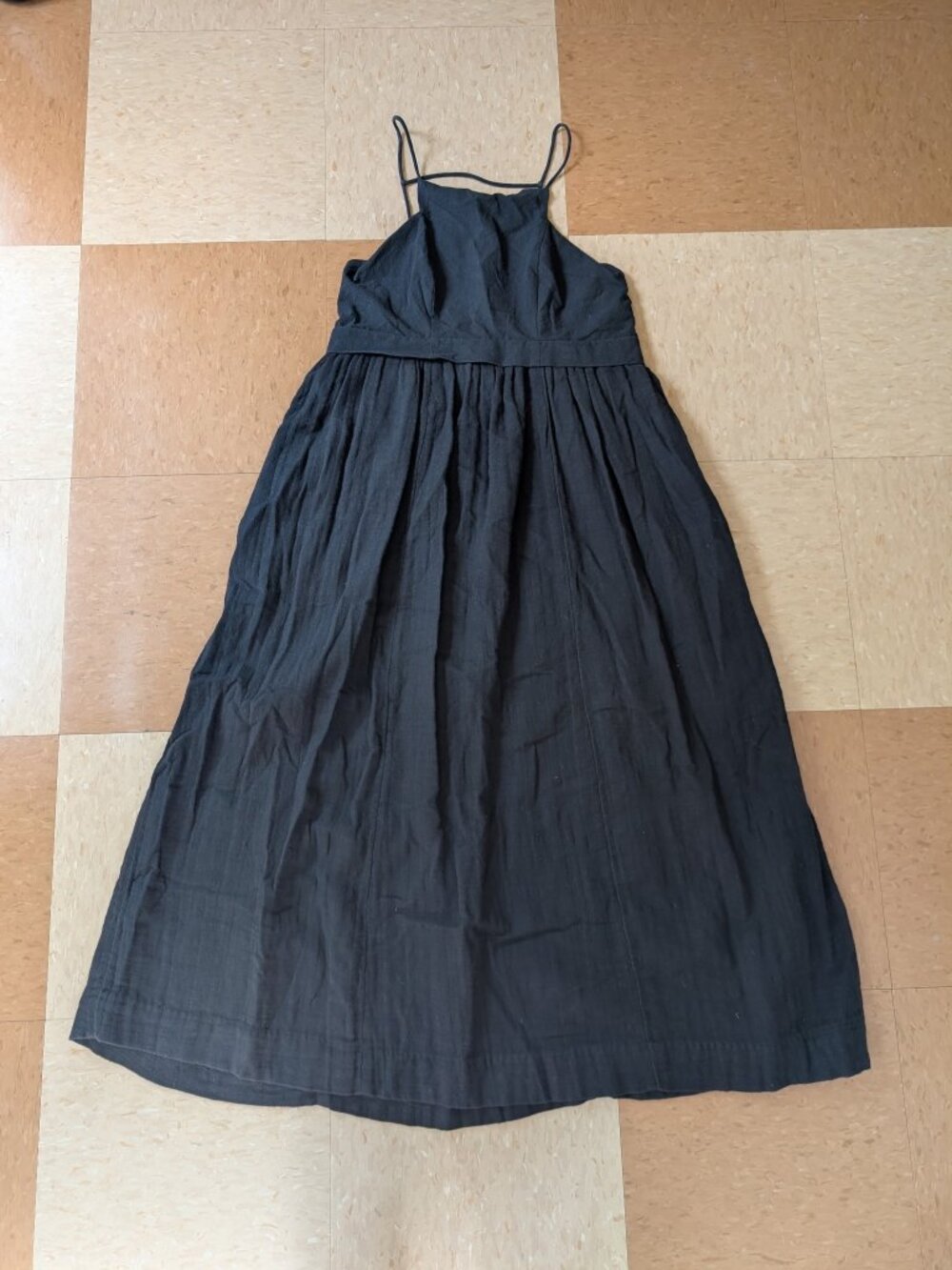 Free People Black Linen Mid Length Dress – Size Small - Picture 1 of 5
